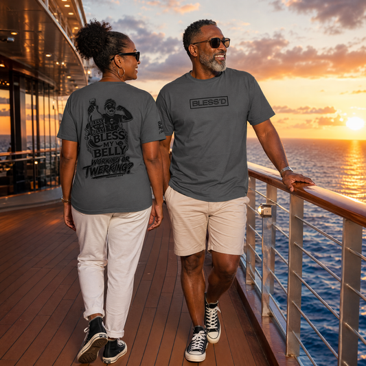 BLESS'D THE OG Black Outs premium streetwear t-shirt lifestyle couple